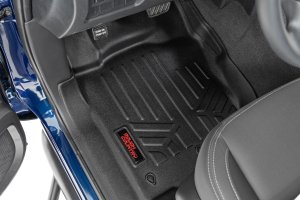 Nissan Titan XD Floor Mats - Front + Rear - Rough Country - Floor Armor - '16-'23 Nissan Titan XD Floor Mats - Front + Rear - Rough Country - Floor Armor - '16-'23